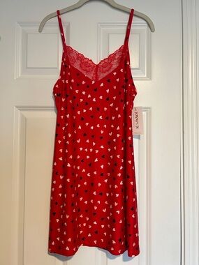 NWT Joyspun Heart Print Chemise Women Size Medium